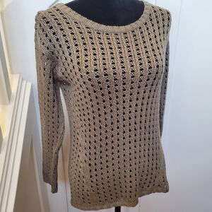 Latte Brown Open Knit Sweater